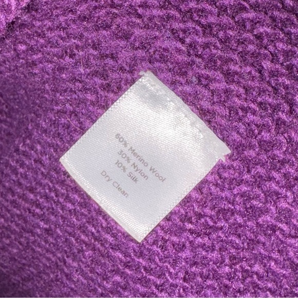 Talbots Petites wool Silk Drapey Waterfall Cardigan purple size XL - Picture 4 of 5